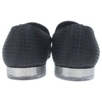 Louis Vuitton Black Satin Bank Slip on Loafers Punk on Damier Allover — view 3