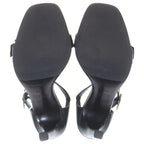 Hermes Judy 105 Leather Strap Sandals Shoes Silver Black — view 5