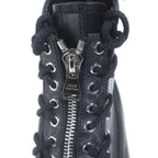 Louis Vuitton Ankle Combat Boots Long Leather Monogram Black — view 6