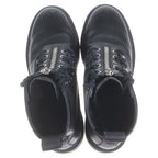Louis Vuitton Ankle Combat Boots Long Leather Monogram Black — view 4