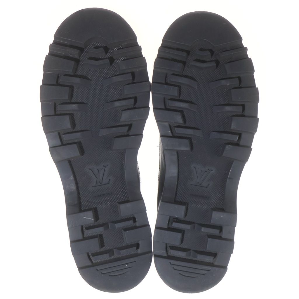 Louis Vuitton Ankle Combat Boots Long Leather Monogram Black — view 5