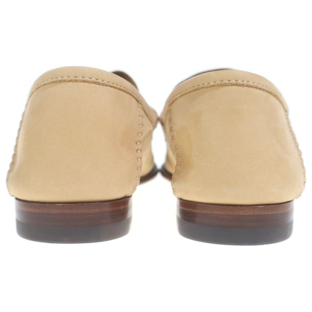 Gucci Horsebit Suede Leather Loafers Shoes Beige — view 3