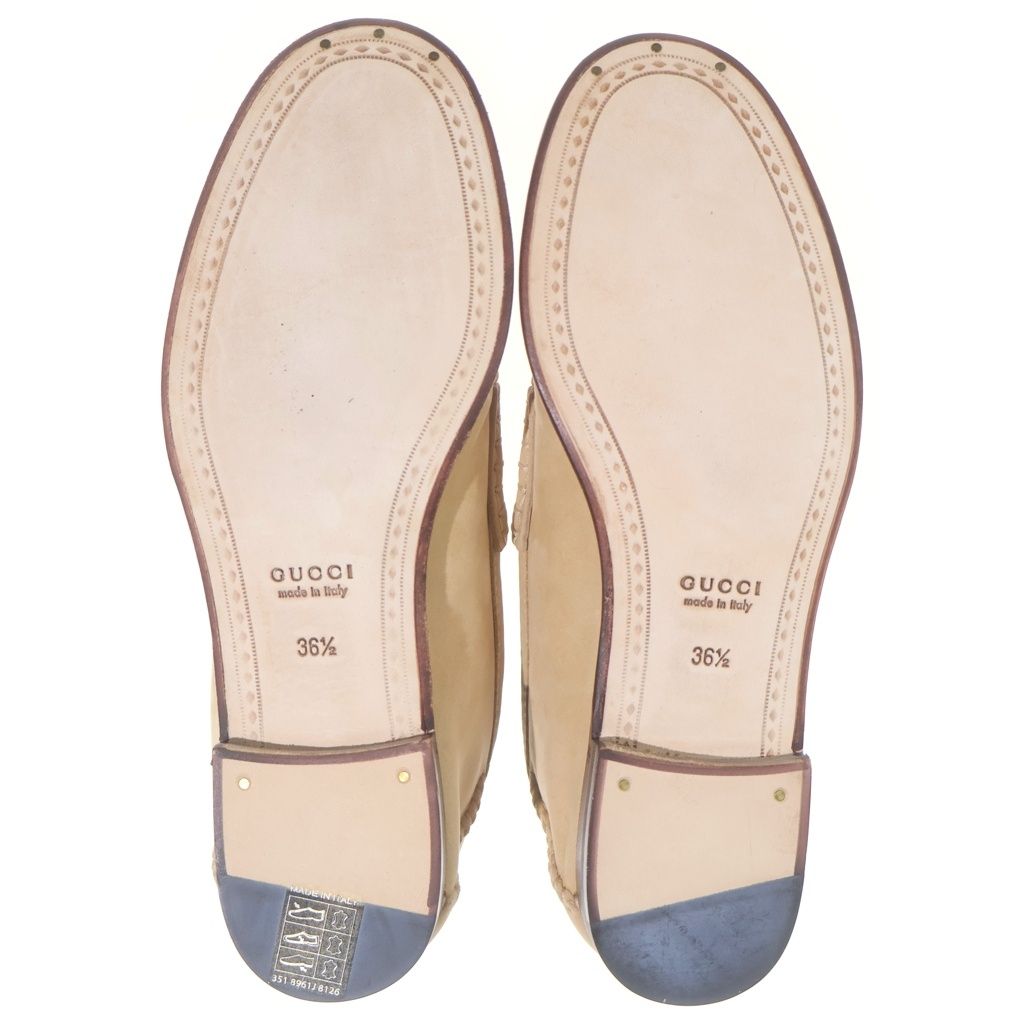 Gucci Horsebit Suede Leather Loafers Shoes Beige — view 5