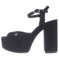 Chanel CC Logo Suede Sandals Black