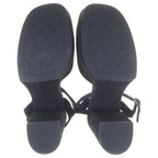 Chanel CC Logo Suede Sandals Black — view 5