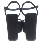 Chanel CC Logo Suede Sandals Black — view 3