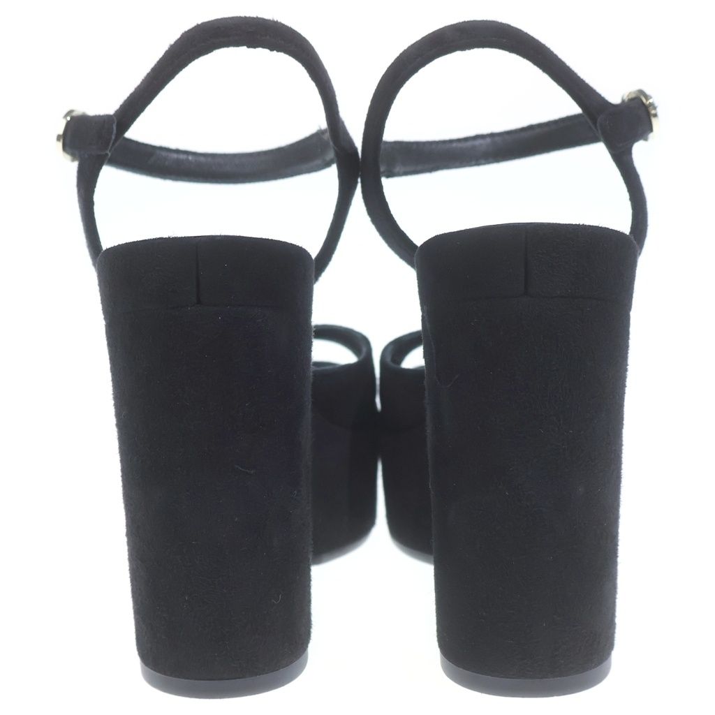 Chanel CC Logo Suede Sandals Black — view 3