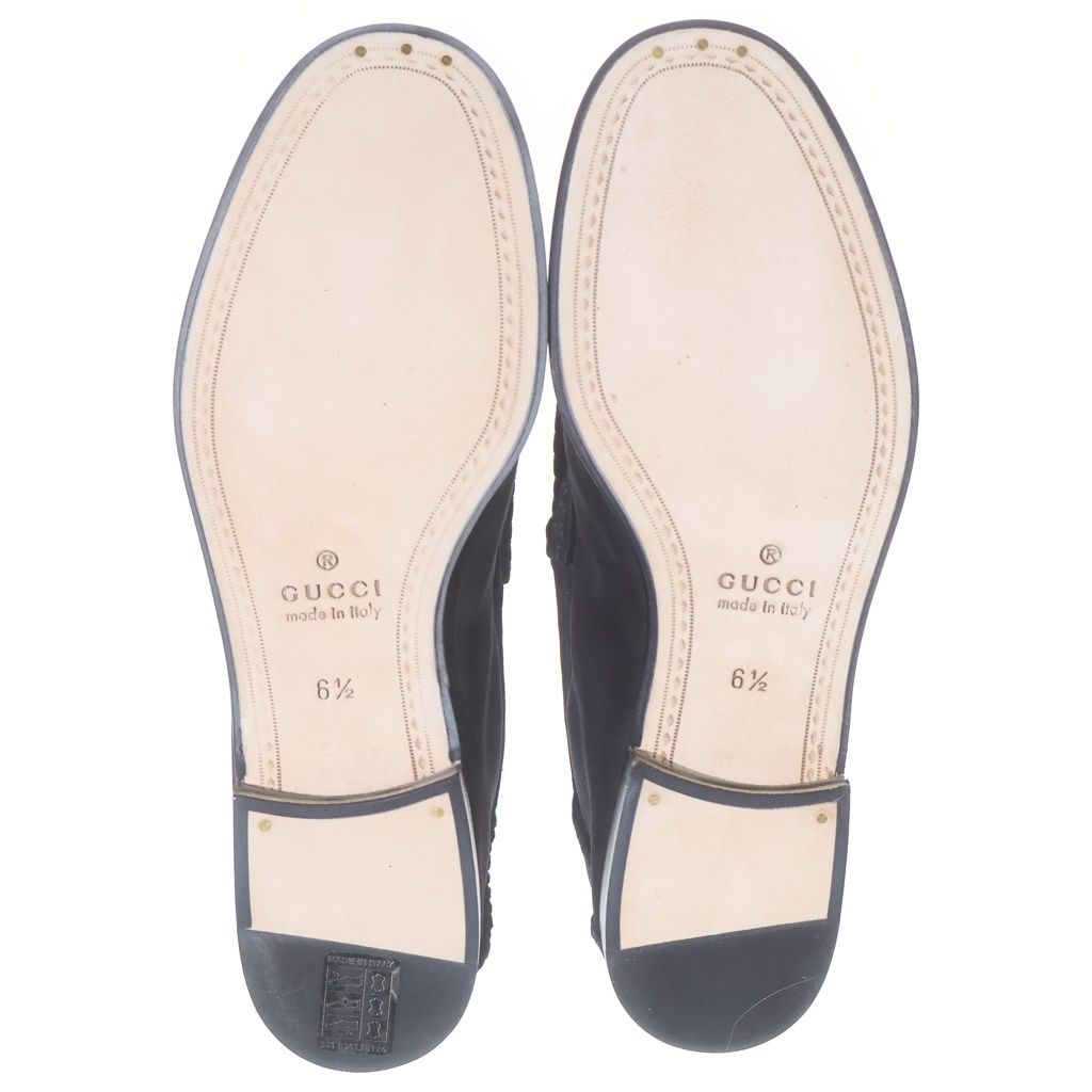 Gucci Horsebit Suede Leather Loafers Shoes Black — view 5