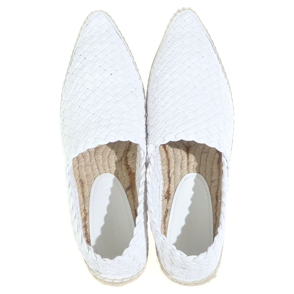 Bottega Veneta Intrecciato Espadrilles Slip on Shoes Leather White — view 4