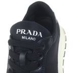 Prada Leather Tessuto Sneakers White Black 6 — view 6