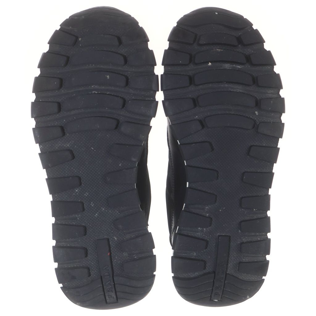Prada Leather Tessuto Sneakers White Black 6 — view 5