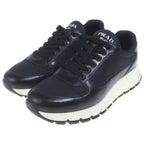 Prada Leather Tessuto Sneakers White Black 6 — view 2