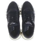 Prada Leather Tessuto Sneakers White Black 6 — view 4