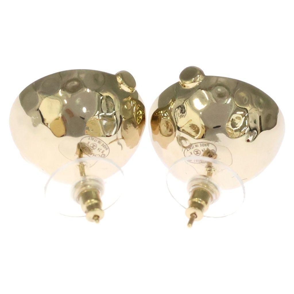 Chanel CC Logo Faux Pearl Rhinestone 24k Earrings Gold White — view 2