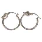 Celine Knot Small Hoop Earrings Silver — view 3