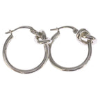 Celine Knot Small Hoop Earrings Silver — view 4