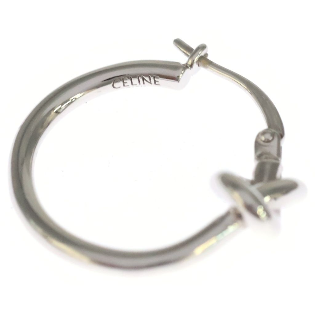 Celine Knot Small Hoop Earrings Silver — view 5