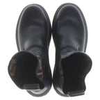 Fendi Domino Biker Boots Long Chelsea Zucca Pattern Black Brown — view 4
