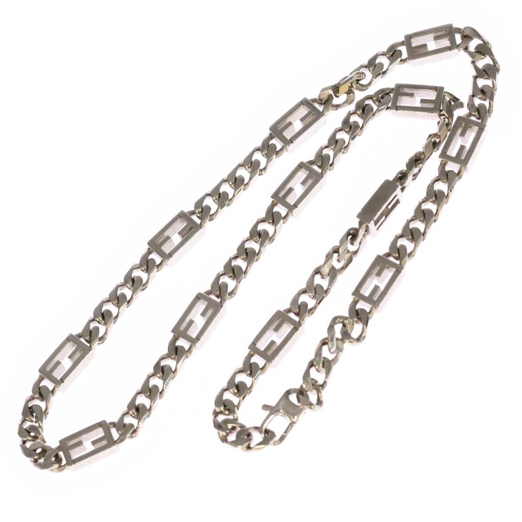Fendi Baguette FF Logo Chain Bracelet Silver — view 2
