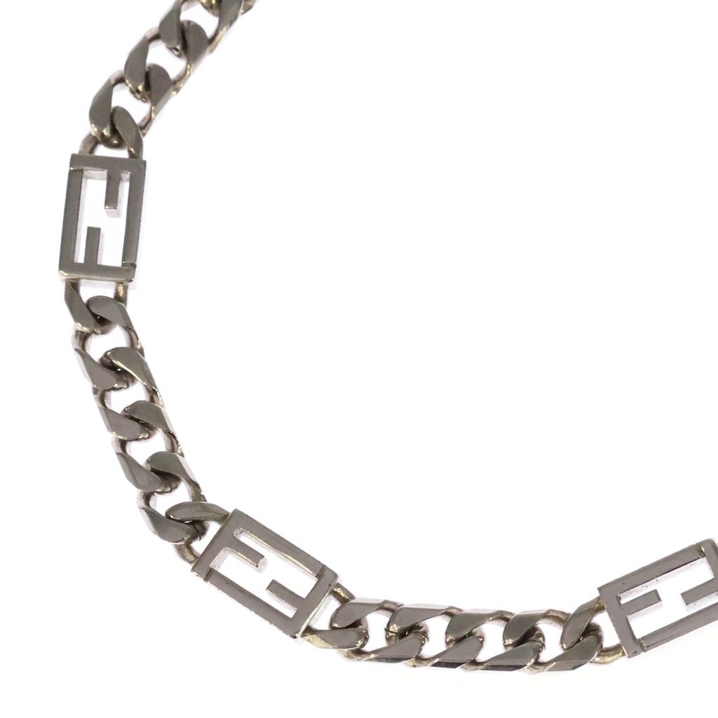 Fendi Baguette FF Logo Chain Bracelet Silver
