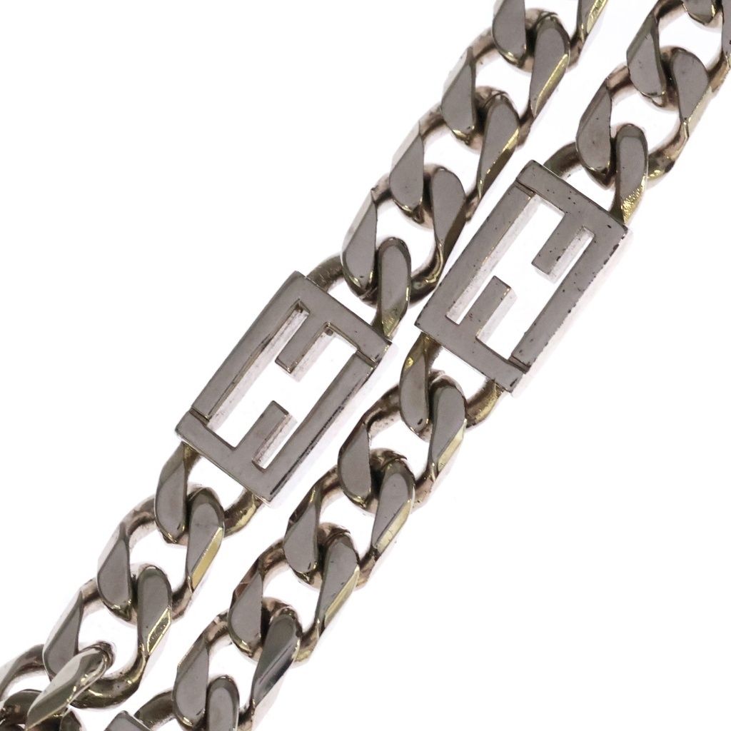 Fendi Baguette FF Logo Chain Bracelet Silver — view 3