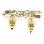 Chanel CC Logo Star Rhinestone Earrings Gold — view 2