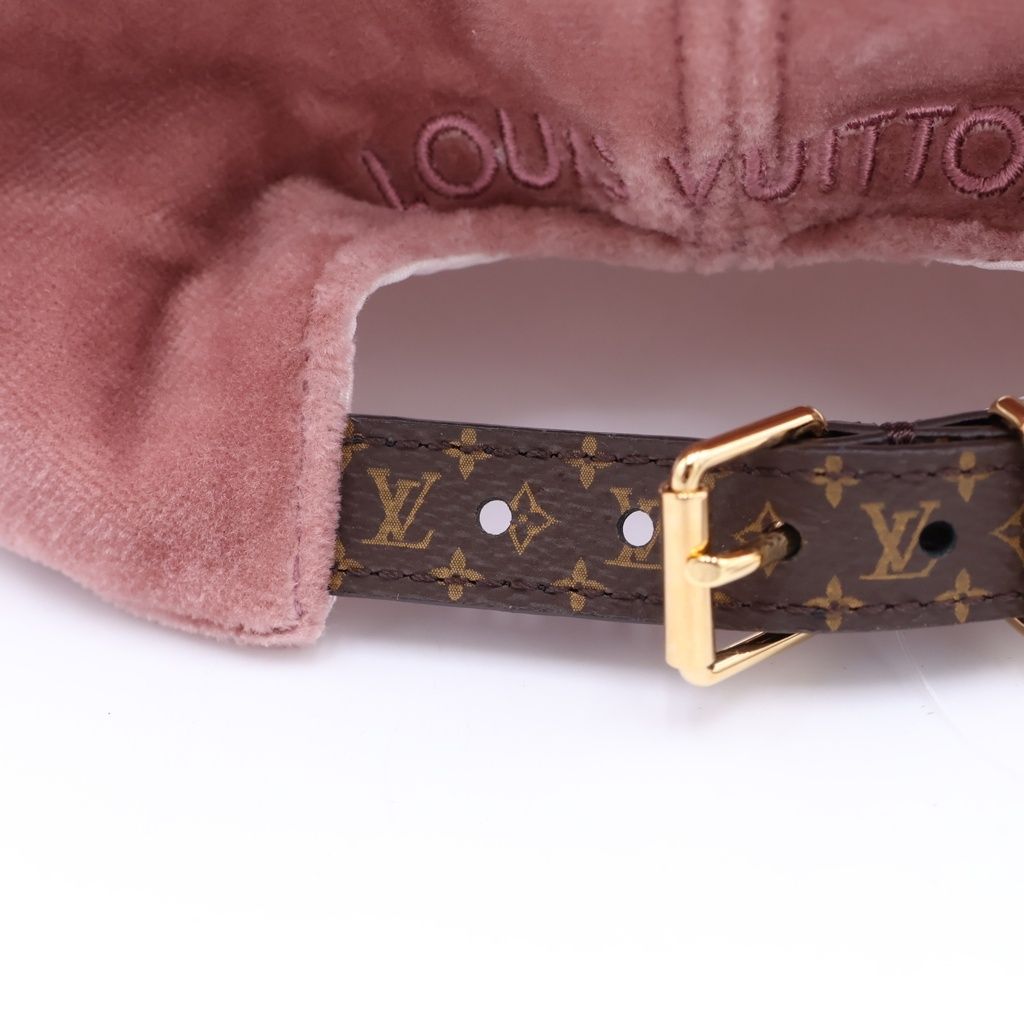 Louis Vuitton LV Touch Velour Monogram Flower Embroidery Baseball Cap Hat Pink — view 7