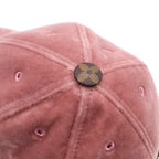 Louis Vuitton LV Touch Velour Monogram Flower Embroidery Baseball Cap Hat Pink — view 6