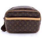 Louis Vuitton Monogram Reporter PM Leather Shoulder Bag Brown