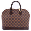 Louis Vuitton Damier Alma PM Handbag Brown Leather Gold