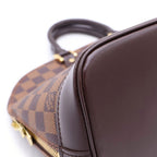 Louis Vuitton Damier Alma PM Handbag Brown Leather Gold — view 6