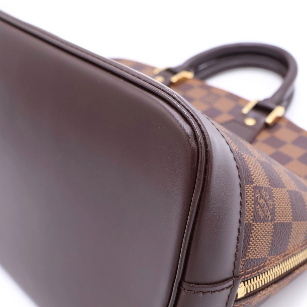 Louis Vuitton Damier Alma PM Handbag Brown Leather Gold — view 5