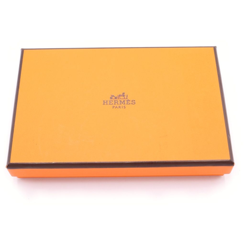 Hermes Calvi Duo Etoupe Epsom Coin Case Mini Wallet Gray Ju Brown Leather — view 6