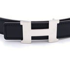 Hermes Constance Belt Reversible Black Etoupe Silver — view 5