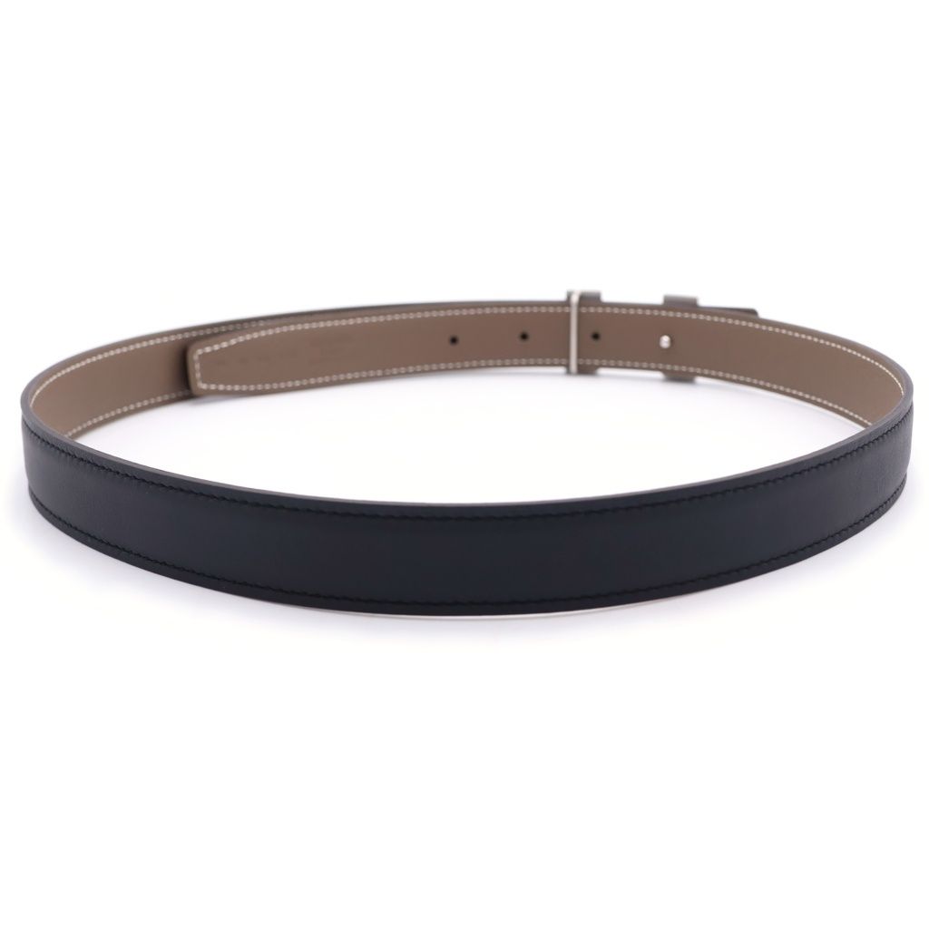 Hermes Constance Belt Reversible Black Etoupe Silver — view 2