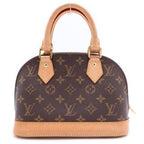 Louis Vuitton Monogram Alma BB 2-Way Shoulder Bag Brown Leather Gold — view 2