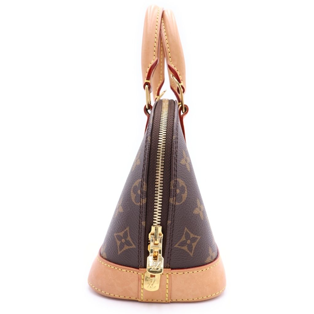 Louis Vuitton Monogram Alma BB 2-Way Shoulder Bag Brown Leather Gold — view 3