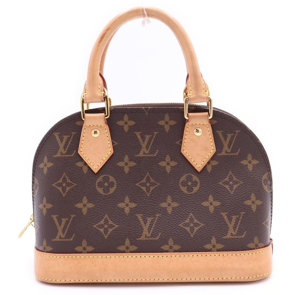 Louis Vuitton Monogram Alma BB 2-Way Shoulder Bag Brown Leather Gold