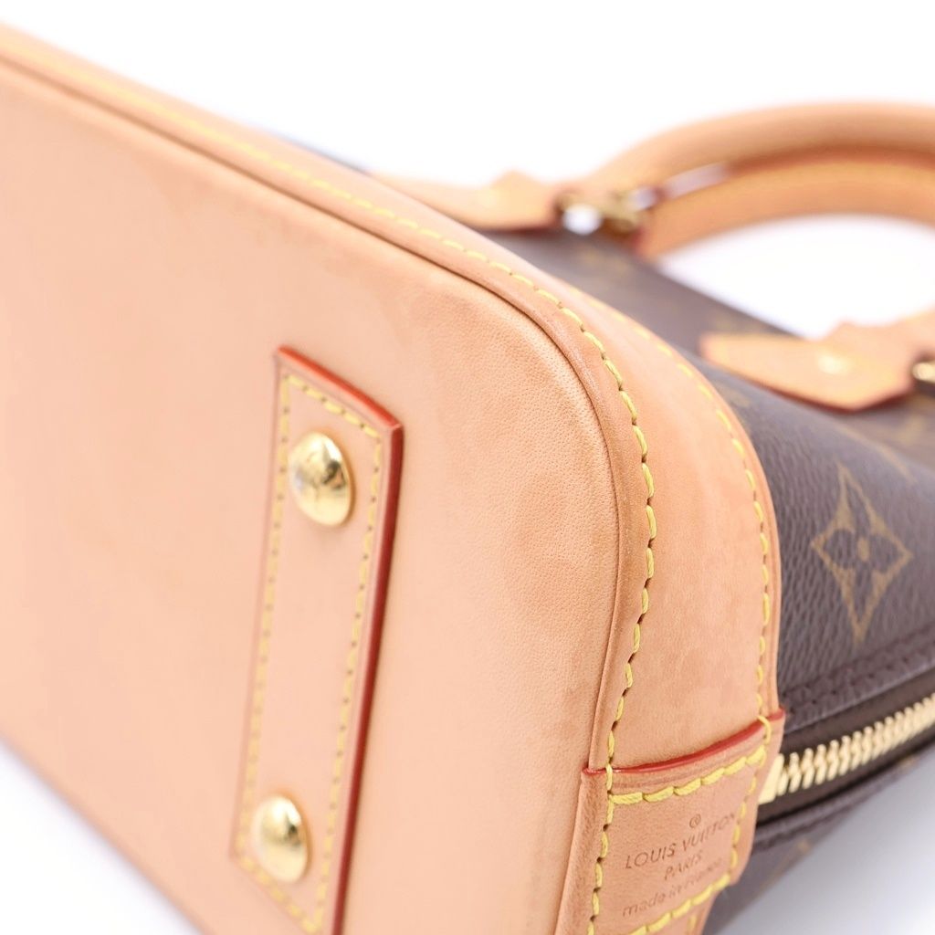 Louis Vuitton Monogram Alma BB 2-Way Shoulder Bag Brown Leather Gold — view 5
