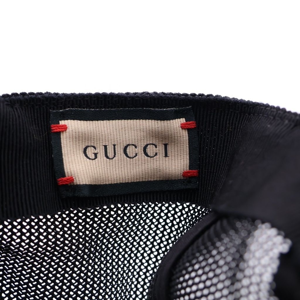 Gucci Logo Mesh Cap Hat Cotton Black — view 6