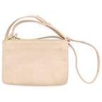 Celine Trio Small Leather Shoulder Bag Pouch Pochette Beige