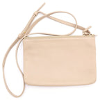 Celine Trio Small Leather Shoulder Bag Pouch Pochette Beige — view 2