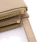 Celine Trio Small Leather Shoulder Bag Pouch Pochette Beige — view 9