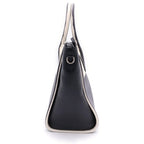 Prada Gray Slux 2-Way Shoulder Bag Black White Leather Silver — view 3
