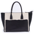 Prada Gray Slux 2-Way Shoulder Bag Black White Leather Silver — view 2