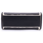 Prada Gray Slux 2-Way Shoulder Bag Black White Leather Silver — view 4