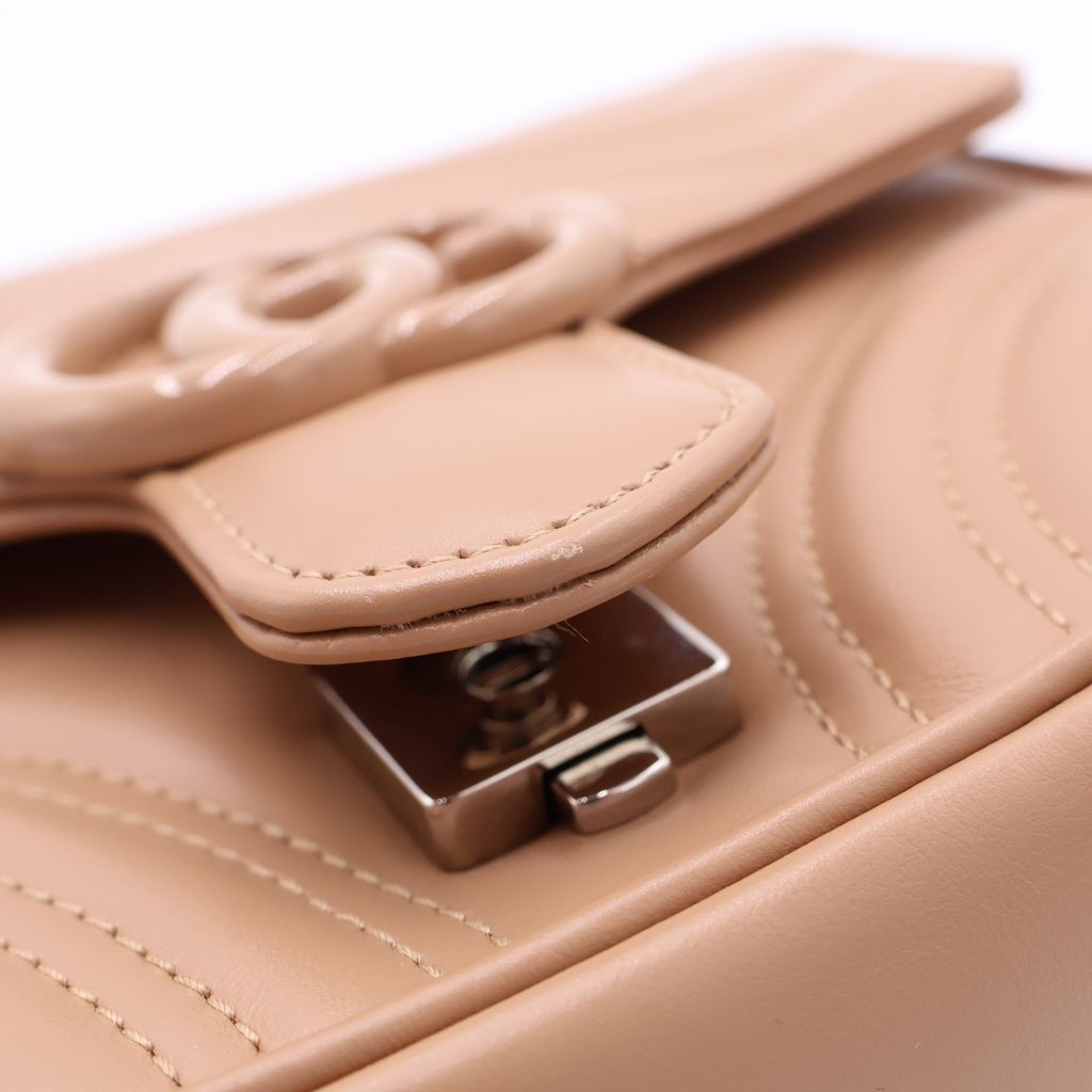 Gucci GG Marmont Quilted Leather Shoulder Bag Beige — view 7