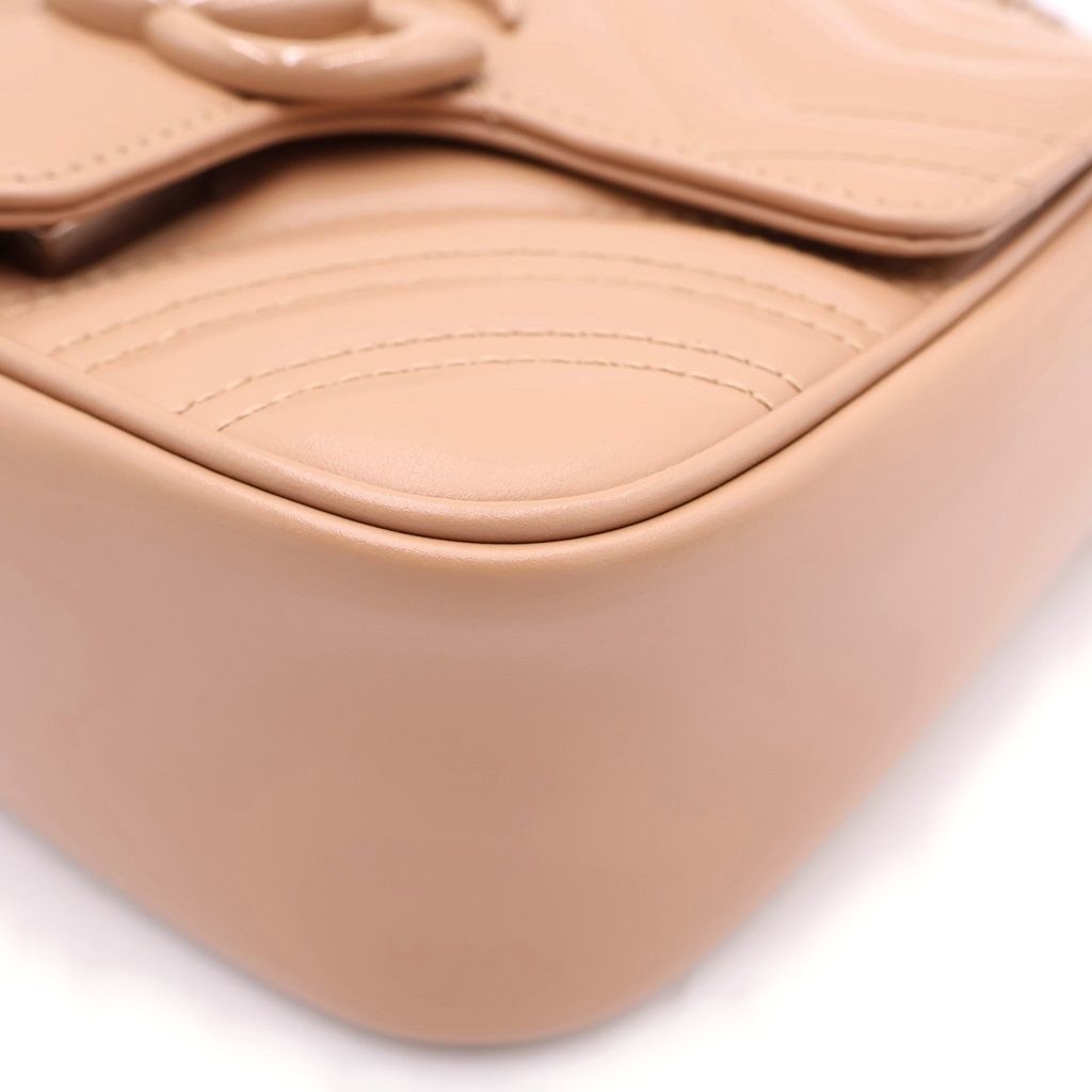 Gucci GG Marmont Quilted Leather Shoulder Bag Beige — view 5