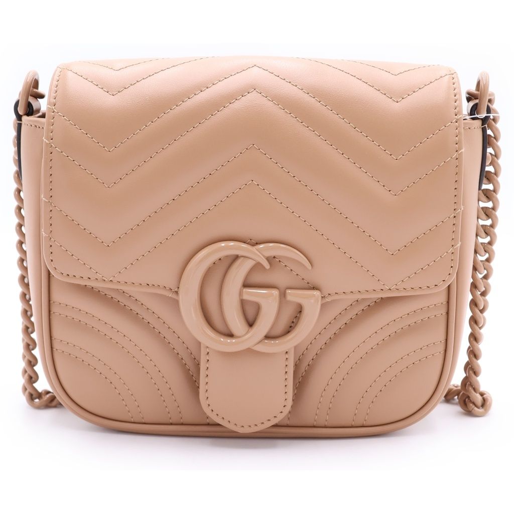 Gucci GG Marmont Quilted Leather Shoulder Bag Beige