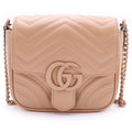 Gucci GG Marmont Quilted Leather Shoulder Bag Beige